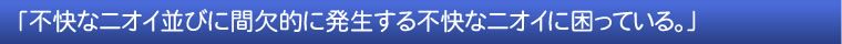 「不快なニオイ並びに間欠的に発生する不快なニオイに困っている。」